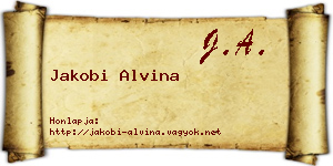 Jakobi Alvina névjegykártya